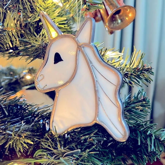 Unicorn Ornament Stained Glass Handmade Christmas Holiday Decor - Picture 3 of 5